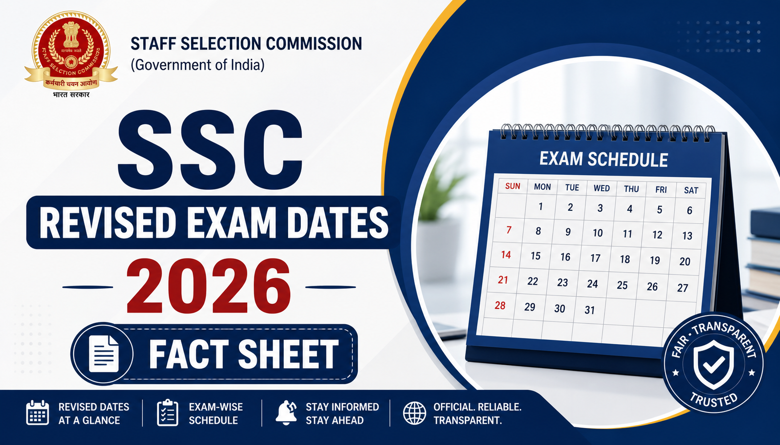 SSC Revised Exam Dates 2026: Fact Sheet